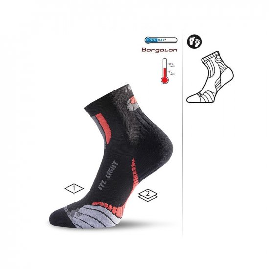 Термо чорапи LASTING ITL, Черно-Червено