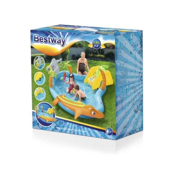 Детски надуваем басейн Bestway с пързалка